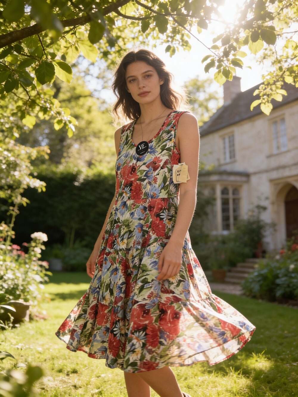 NEW Dress Addict Floral Sleeveless Tiered Midi Dress XS